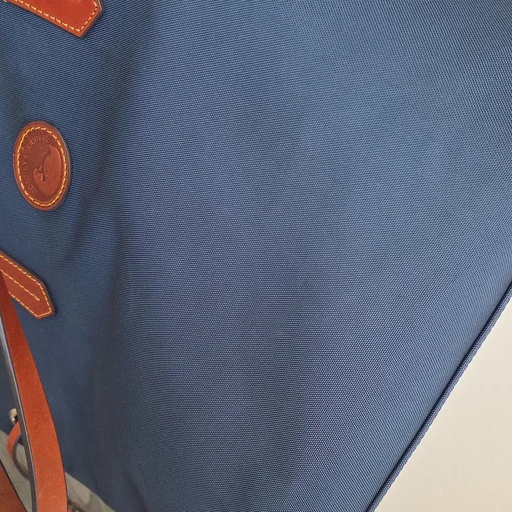 Dooney & Bourke Nylon Navy Tote Bag with Brown Leather - Picture 8 of 9
